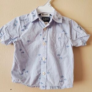 NWOT Oshkosh B'gosh baby boy short sleeve bottoms down dress shirt size 12M